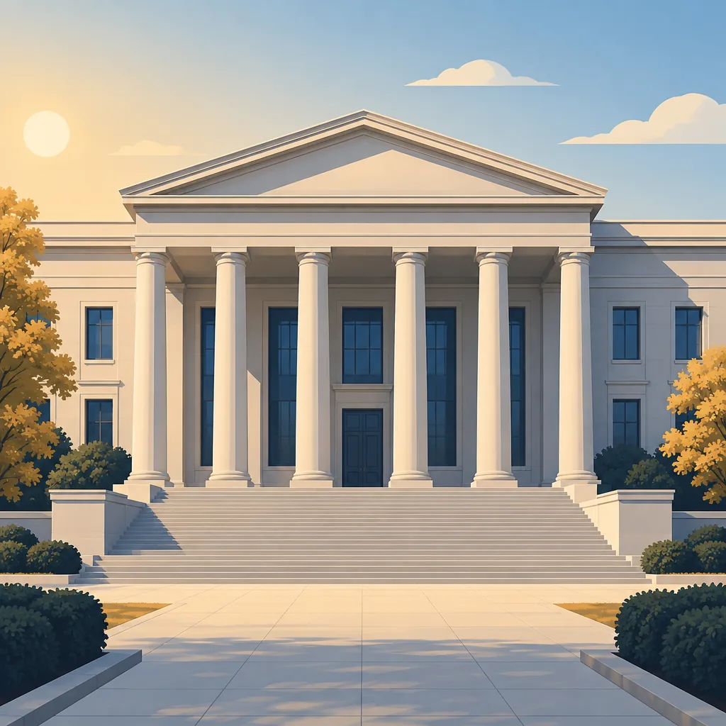 Illustration of a government office building exterior